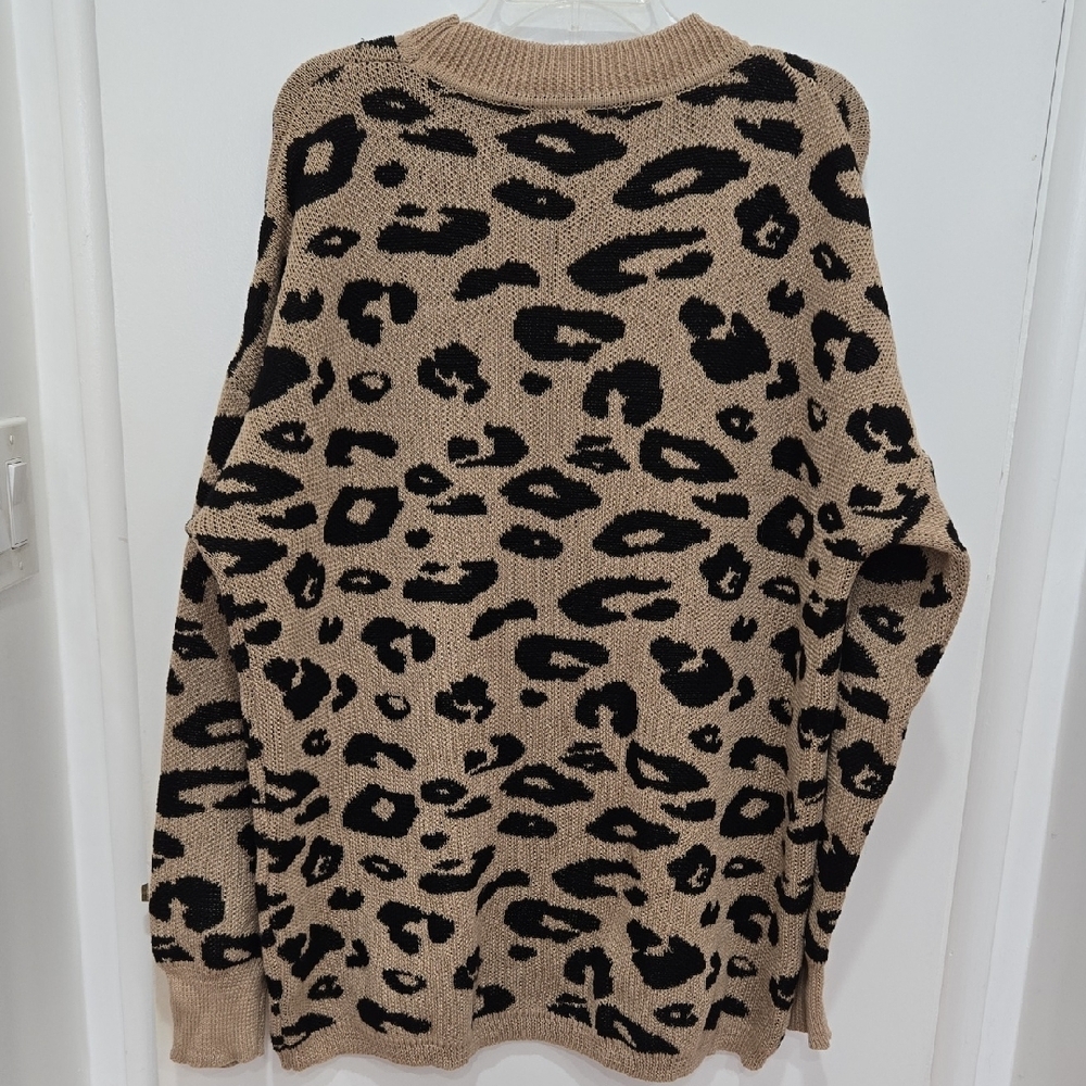 ANDREE BY UNIT Leopard Print Sweater - Tan and Black Size 3X NWT - Picture 6 of 7